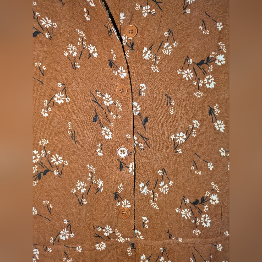 Reformation Leigh Floral Brown Dress Size small $218 - Picture 4 of 8